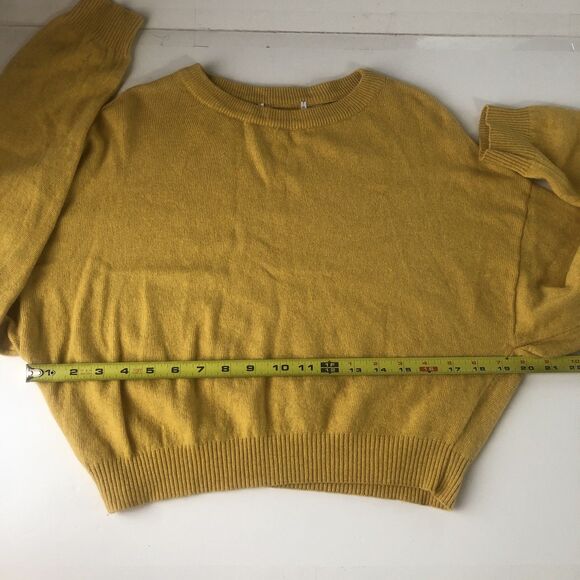 OSIT Women’s Crop Sweater Cashmere Wool Blend Mustard Size 6 - Picture 4 of 13